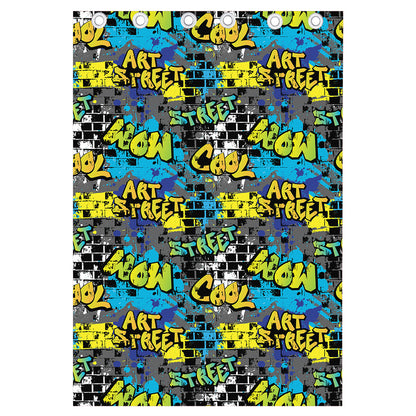 Graffiti Wall Print Curtain