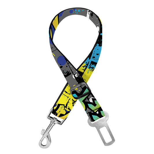 Graffiti Wall Print Dog Seat Belt