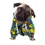 Graffiti Wall Print Dog Zip Up Hoodie