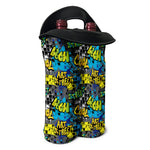 Graffiti Wall Print Double Neoprene Wine Tote