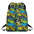 Graffiti Wall Print Drawstring Backpack