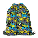 Graffiti Wall Print Drawstring Bag