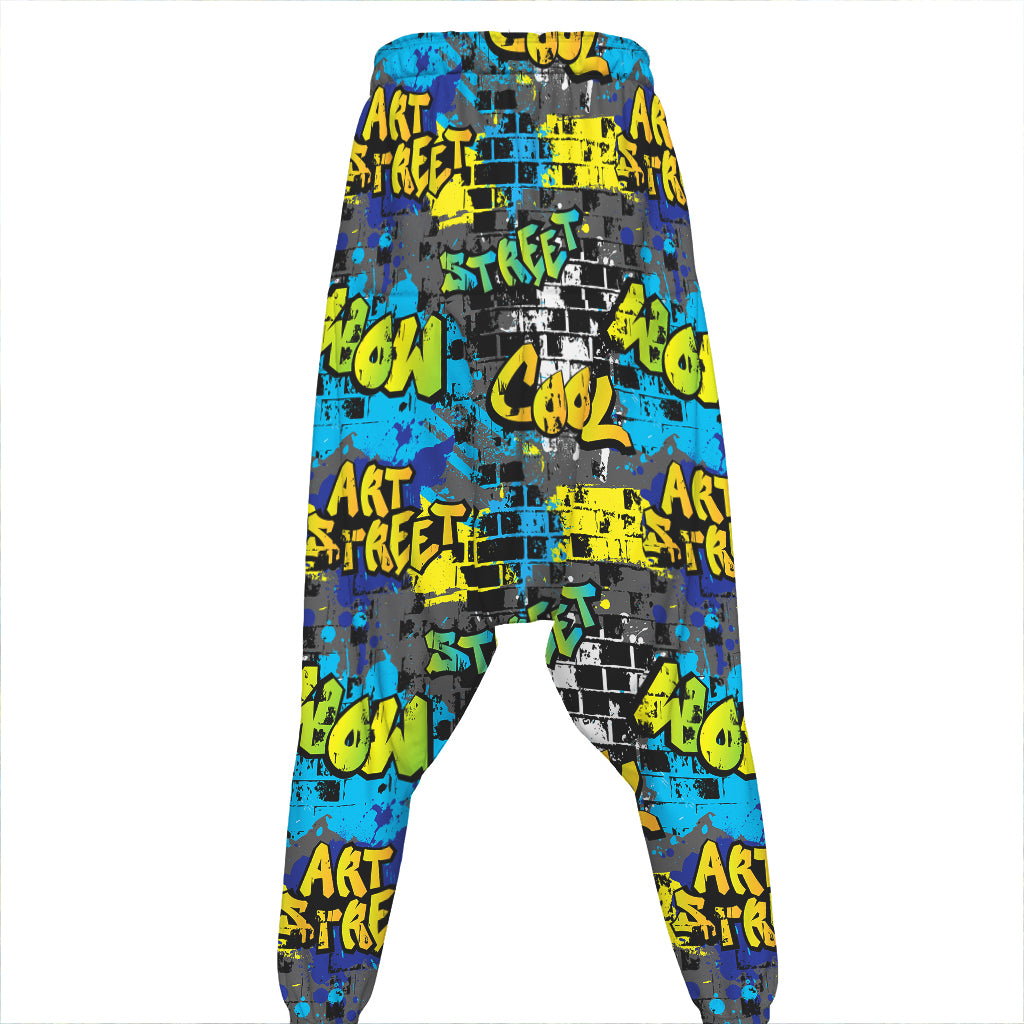 Graffiti Wall Print Hammer Pants