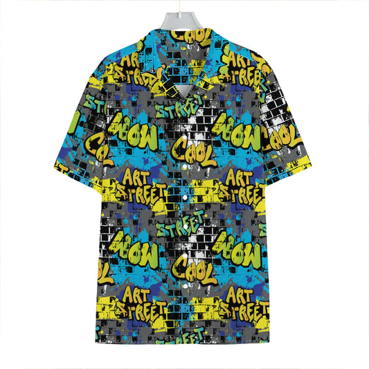 Graffiti Wall Print Hawaiian Shirt