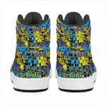 Graffiti Wall Print High Top Leather Sneakers