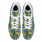 Graffiti Wall Print High Top Leather Sneakers