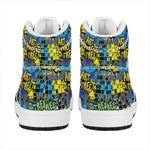 Graffiti Wall Print High Top Leather Sneakers