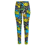 Graffiti Wall Print High-Waisted Pocket Leggings