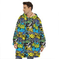 Graffiti Wall Print Hoodie Blanket