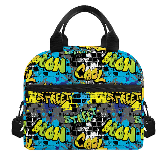 Graffiti Wall Print Insulated Lunch Bag