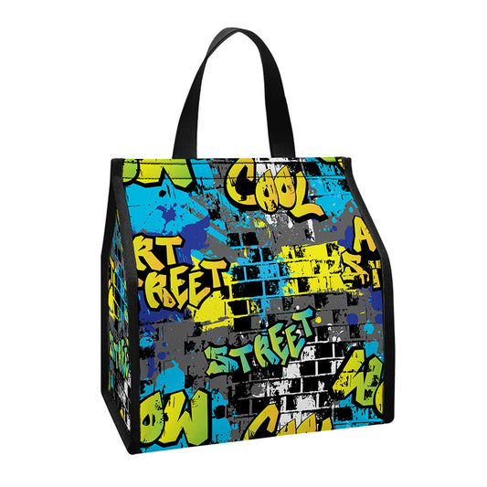 Graffiti Wall Print Insulated Lunch Tote