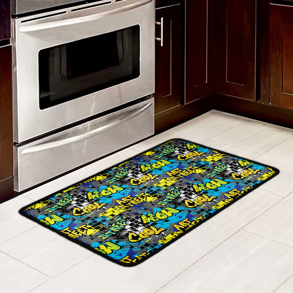 Graffiti Wall Print Kitchen Mat