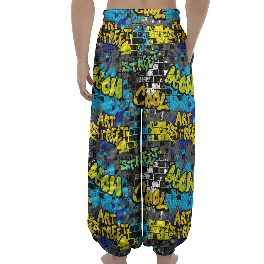 Graffiti Wall Print Lantern Pants