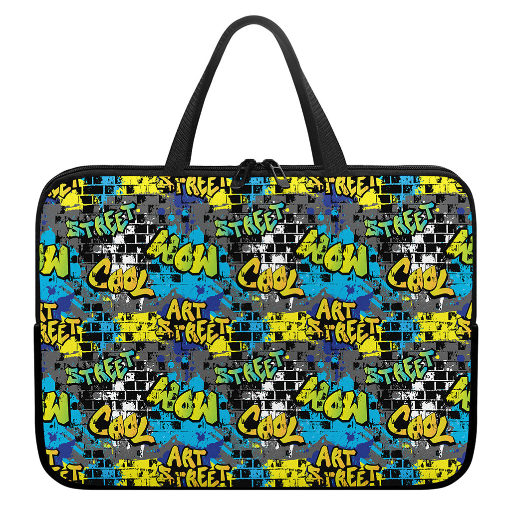 Graffiti Wall Print Laptop Sleeve With Handle