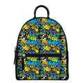 Graffiti Wall Print Leather Backpack
