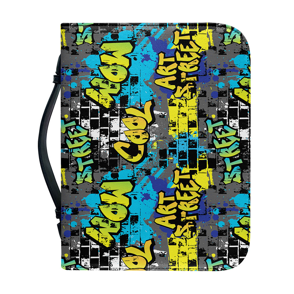 Graffiti Wall Print Leather Bible Cover