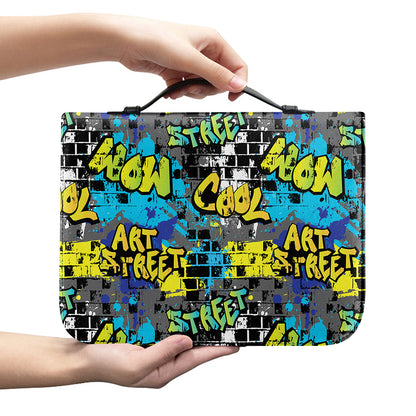 Graffiti Wall Print Leather Bible Cover