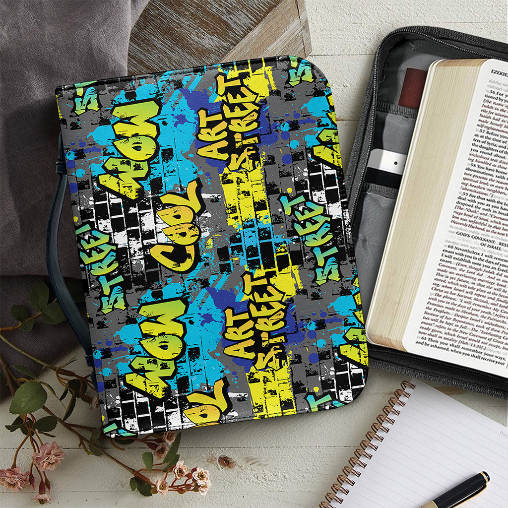 Graffiti Wall Print Leather Bible Cover