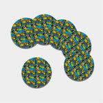 Graffiti Wall Print Leather Coaster Set