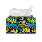 Graffiti Wall Print Leather Tissue Box Cover