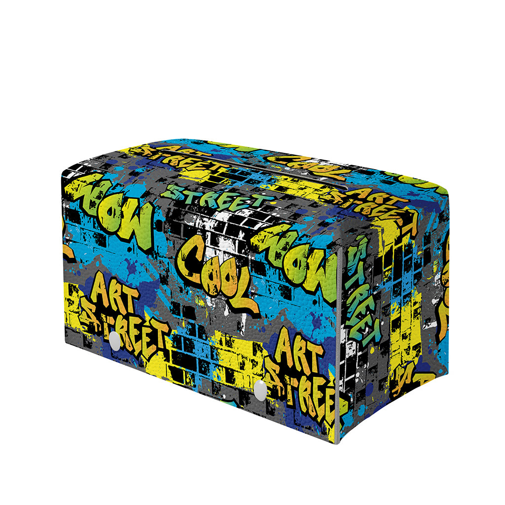 Graffiti Wall Print Leather Tissue Box Cover