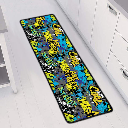 Graffiti Wall Print Long Kitchen Mat