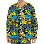 Graffiti Wall Print Long Sleeve Baseball Jersey