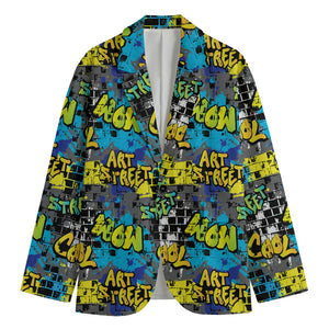 Graffiti Wall Print Men's Blazer