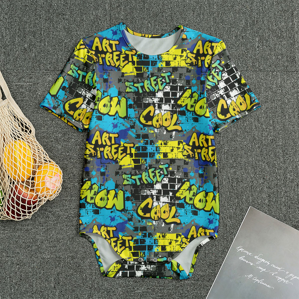 Graffiti Wall Print Men's Bodysuit