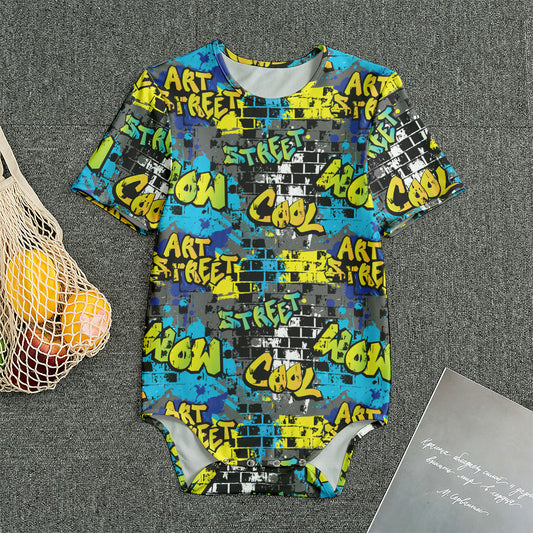 Graffiti Wall Print Men's Bodysuit