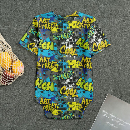 Graffiti Wall Print Men's Bodysuit