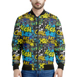 Graffiti Wall Print Men's Bomber Jacket