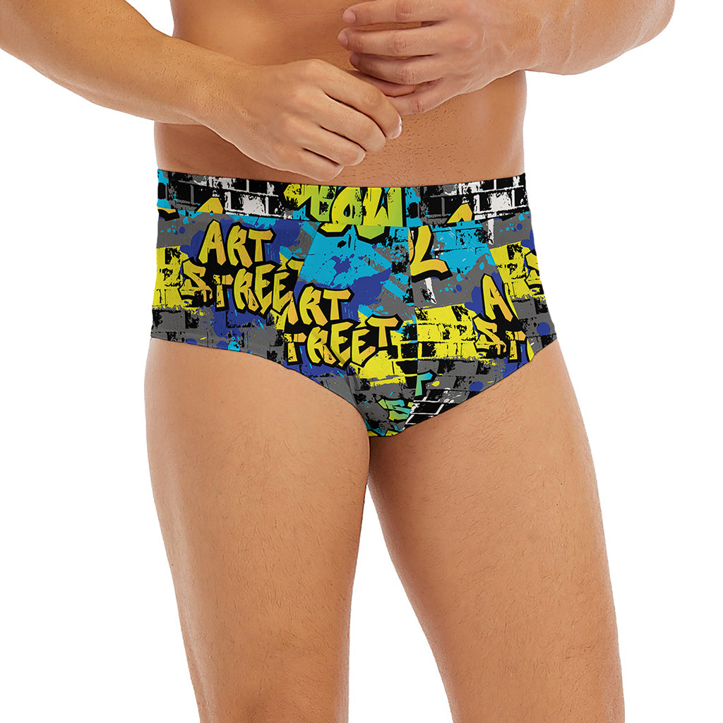 Graffiti Wall Print Men's Briefs