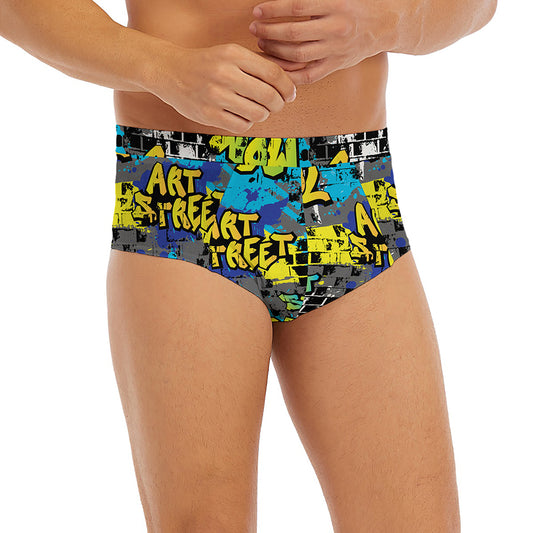 Graffiti Wall Print Men's Briefs