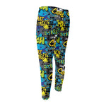 Graffiti Wall Print Men's Compression Pants