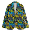 Graffiti Wall Print Men's Cotton Blazer