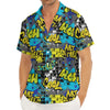 Graffiti Wall Print Men's Deep V-Neck Shirt