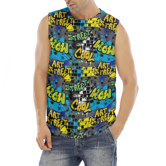 Graffiti Wall Print Men's Fitness Tank Top