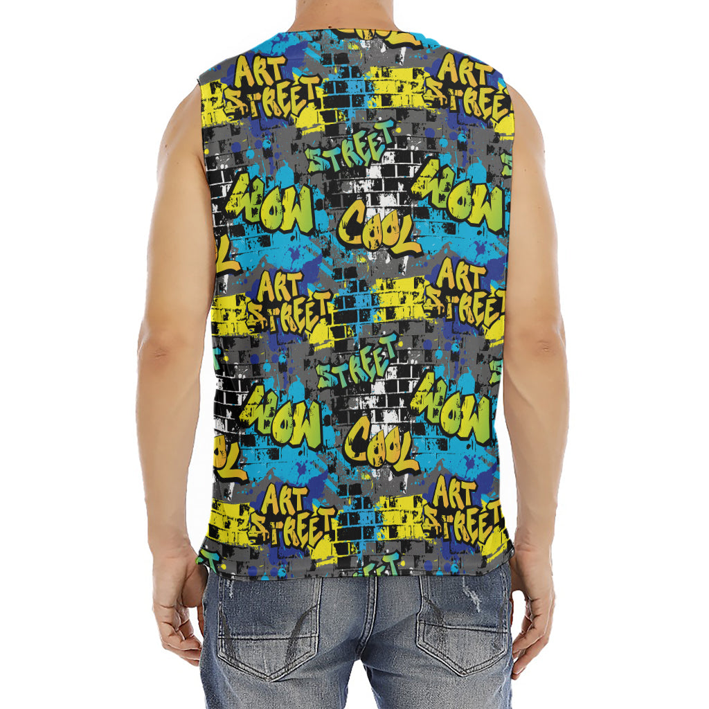 Graffiti Wall Print Men's Fitness Tank Top