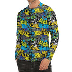Graffiti Wall Print Men's Long Sleeve Rash Guard
