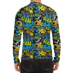 Graffiti Wall Print Men's Long Sleeve Rash Guard