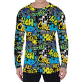 Graffiti Wall Print Men's Long Sleeve T-Shirt