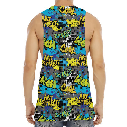 Graffiti Wall Print Men's Muscle Tank Top