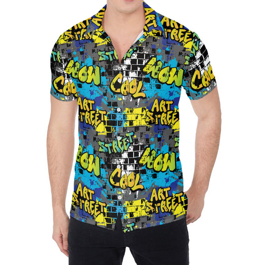 Graffiti Wall Print Men's Shirt