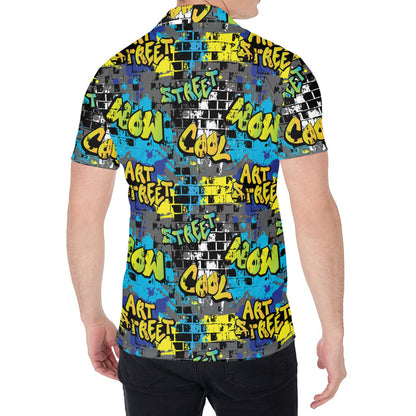 Graffiti Wall Print Men's Shirt
