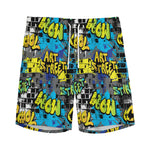 Graffiti Wall Print Men's Sports Shorts
