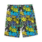 Graffiti Wall Print Men's Sports Shorts