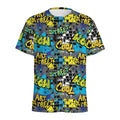 Graffiti Wall Print Men's Athletic T-Shirt