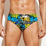 Graffiti Wall Print Men's Swim Briefs