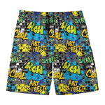 Graffiti Wall Print Men's Swim Trunks